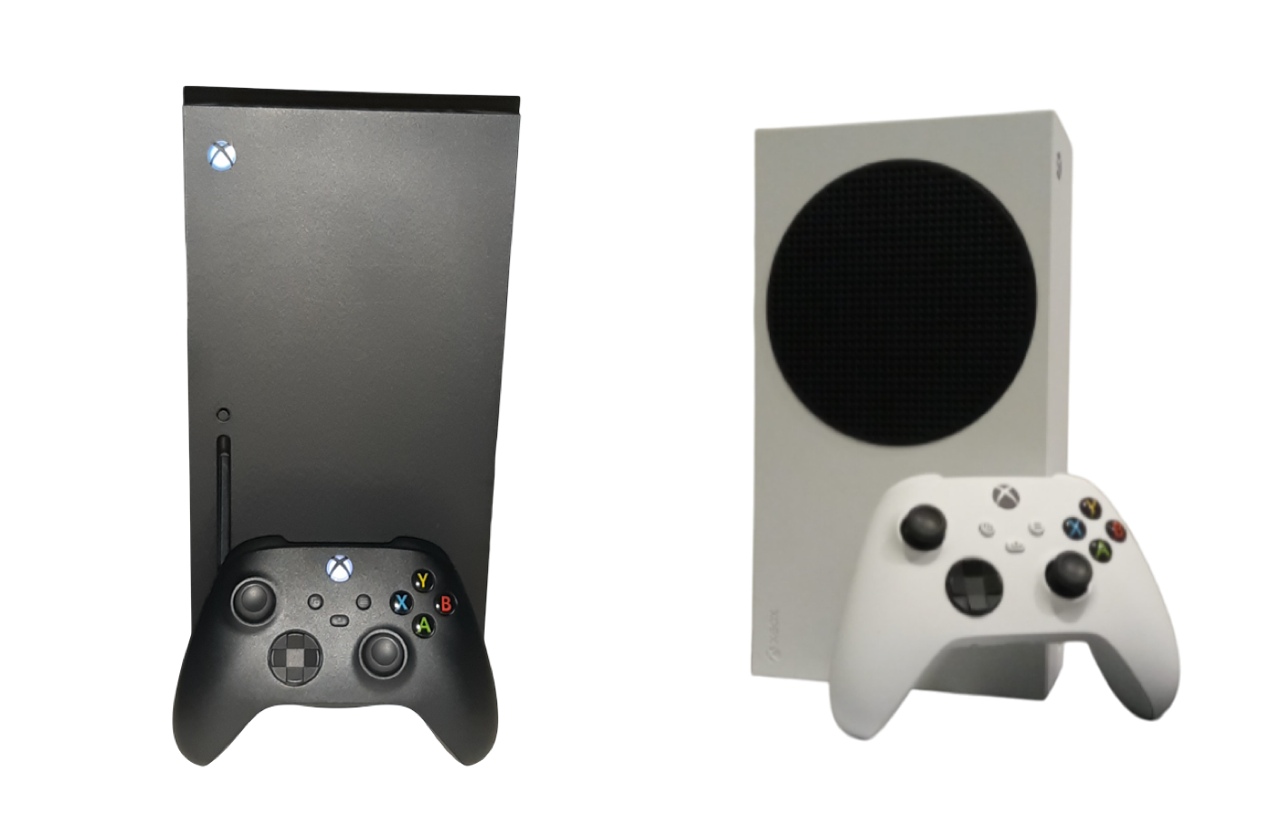Xbox Series X and Series S consoles with controllers